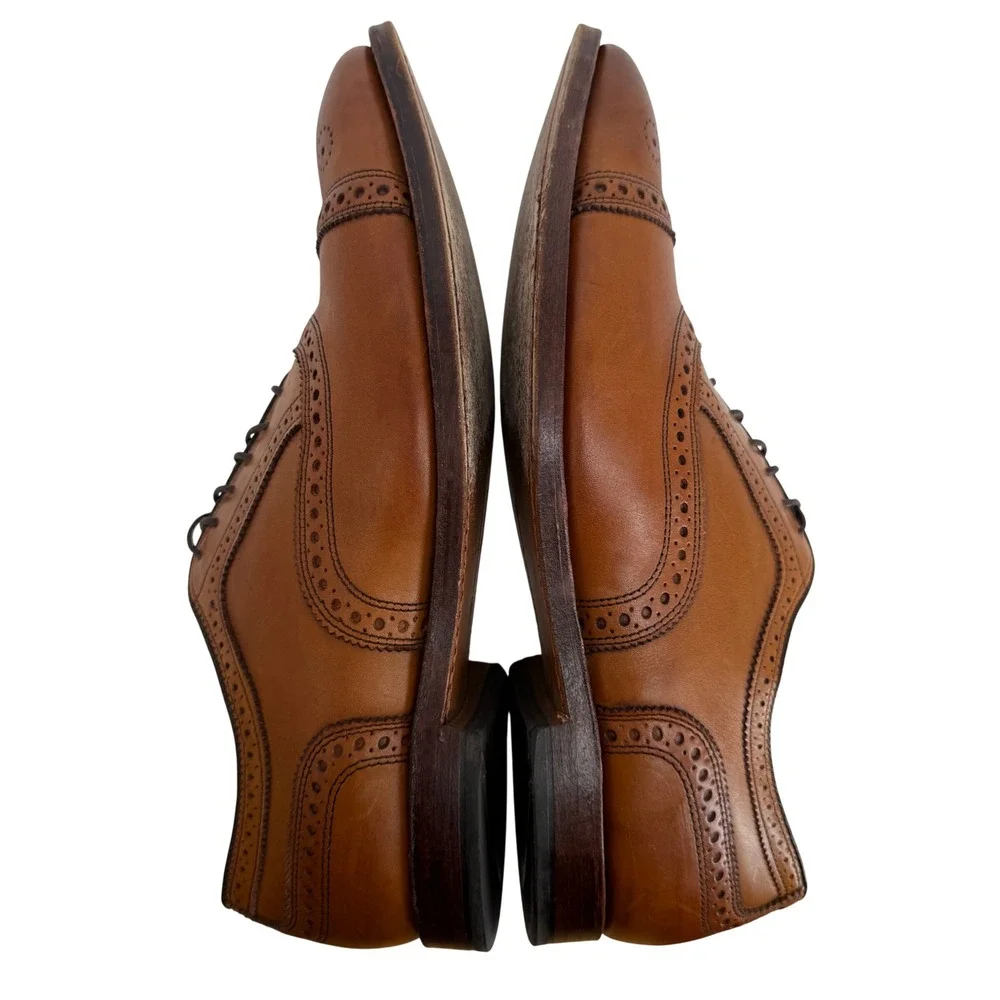 Allen Edmonds Strand Size 11 3E Wide Brown Leather Brogue Oxford Matching Belt